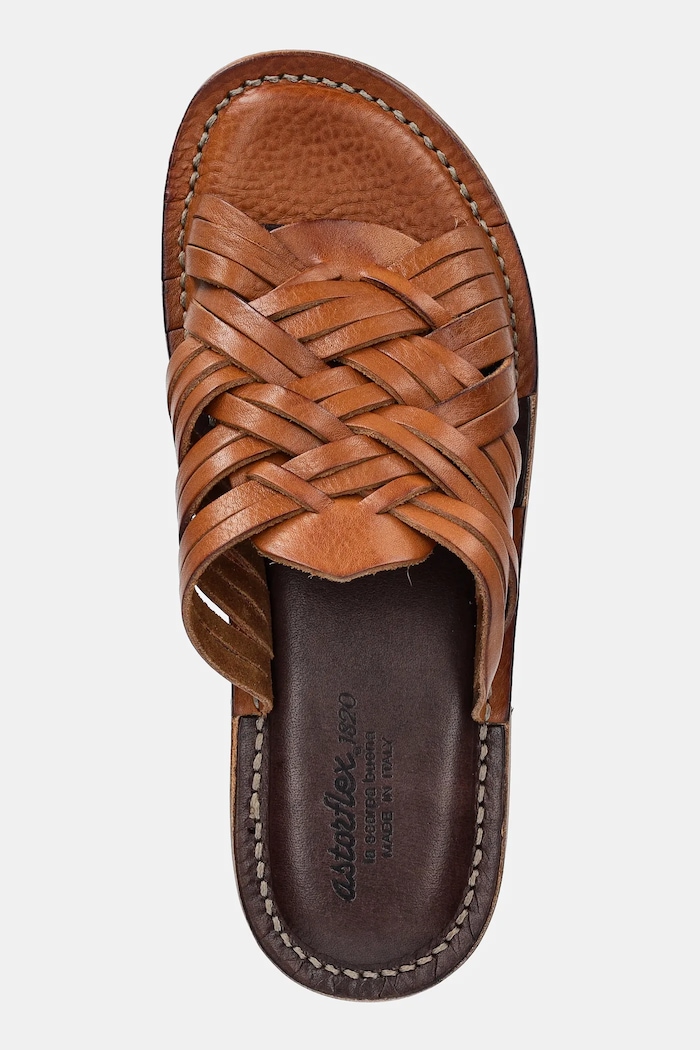 Astorflex leather sliders Erelflex brown ERELFLEX.001101