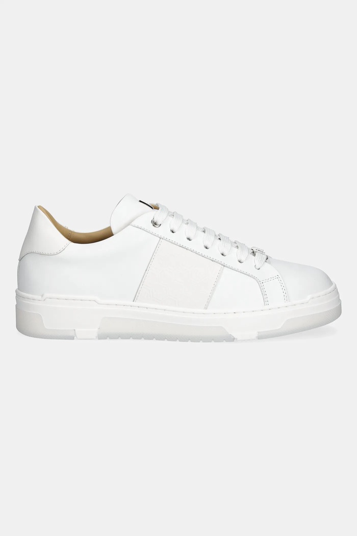 Kožené tenisky Philipp Plein Lo-Top Monogram USC0706.PLE005N.01 biela SS25