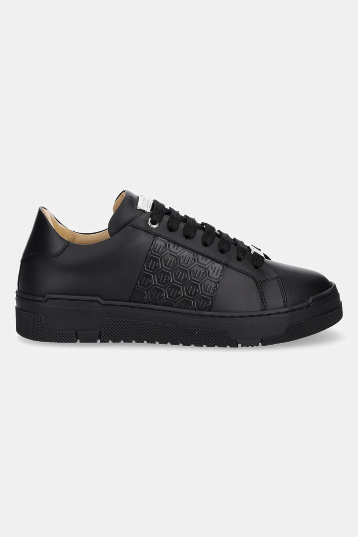 Philipp Plein sneakers din piele Lo-Top Monogram USC0706.PLE005N.0202 negru SS25