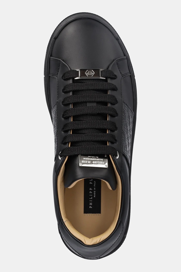 Philipp Plein sneakers din piele Lo-Top Monogram negru USC0706.PLE005N.0202