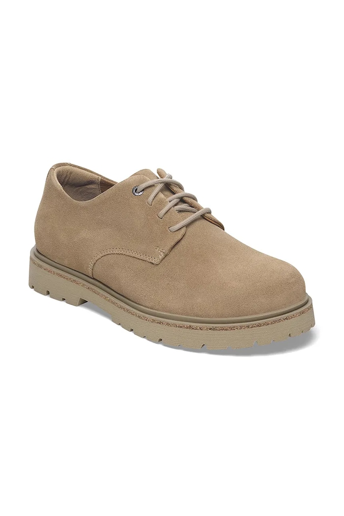 Σουέτ κλειστά παπούτσια Birkenstock Highwood Lace Low 1029696 μπεζ SS25