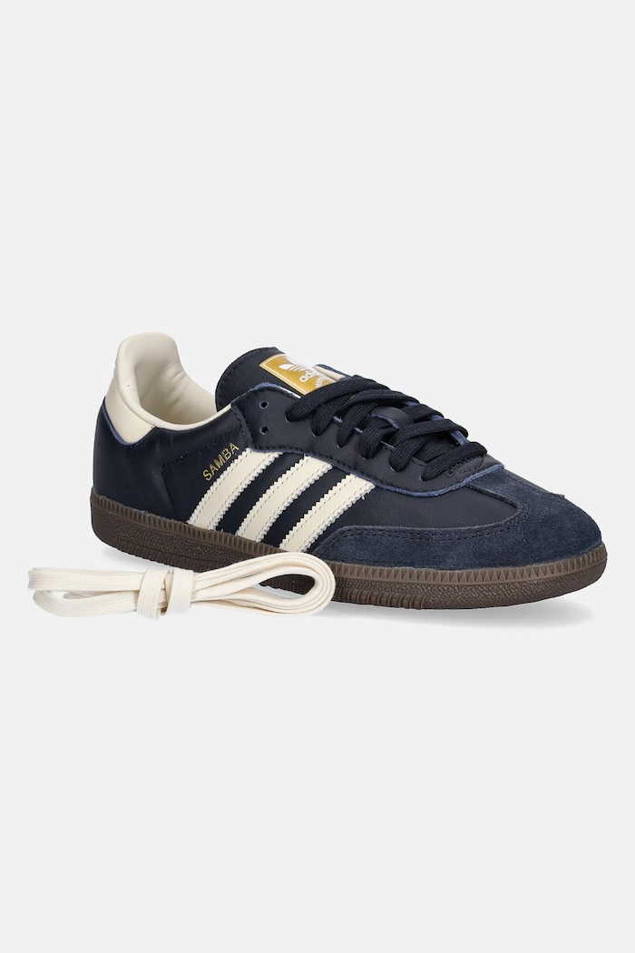 Sneakers din piele Samba OG adidas Originals bleumarin ID2056