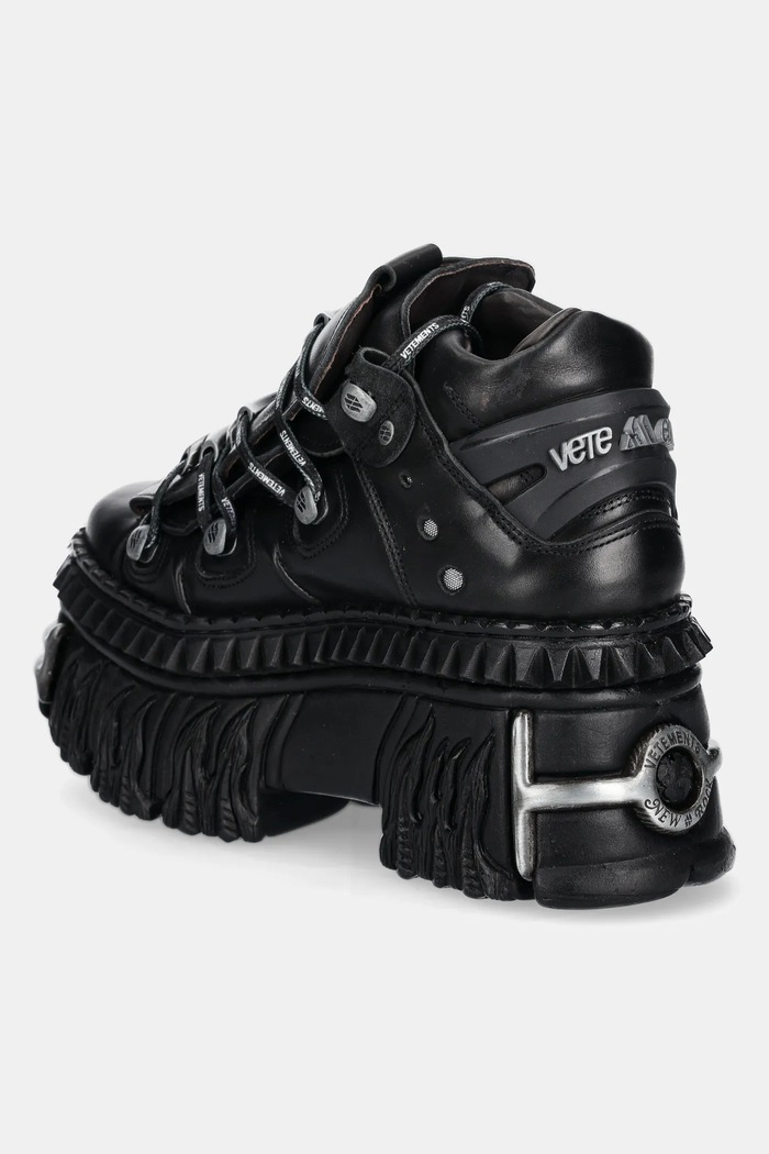Obuwie VETEMENTS sneakersy skórzane x New Rock Fire Platform UA66SN100B czarny