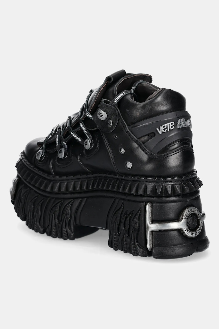 Obuwie VETEMENTS sneakersy skórzane x New Rock Fire Platform UA66SN100B czarny