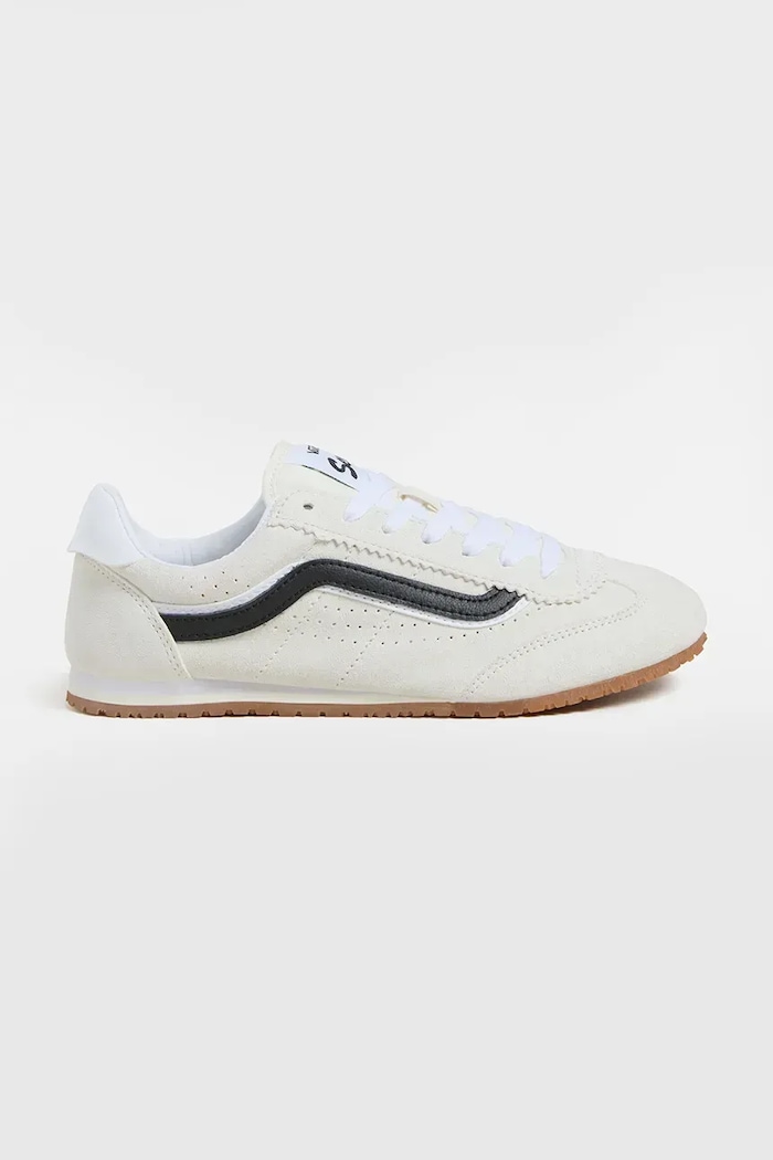Semišové tenisky Vans Super Lowpro plochá biela VN000D83CCZ1