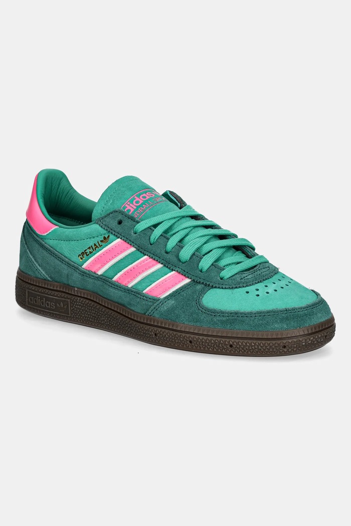 Semišové tenisky adidas Originals Handball Spezial Wm plochá zelená JH5454