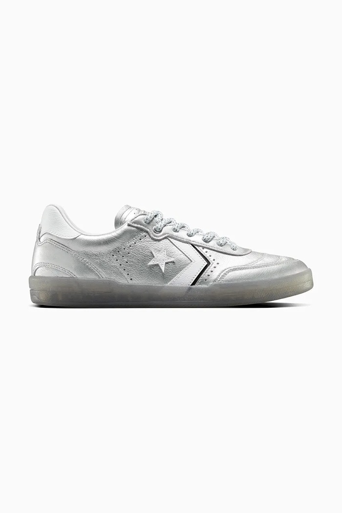Δερμάτινα sneakers Converse Louie Lopez Pro 2 φλατ ασημί A10594C
