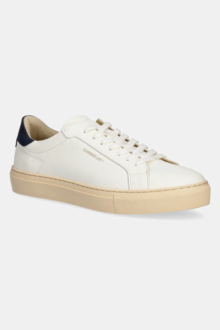 Sneakers Flamingos Hampton Court απομίμηση λείου δέρματος μπεζ HCNAVVAN