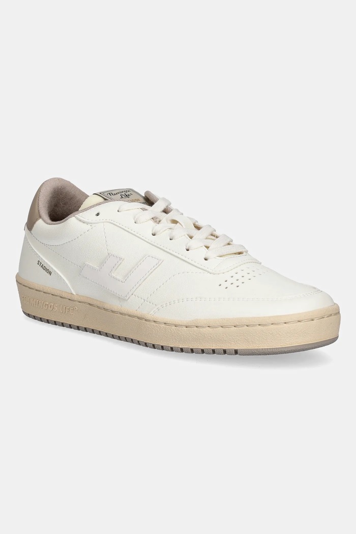 Sneakers Flamingos Stadion απομίμηση λείου δέρματος λευκό STMOO