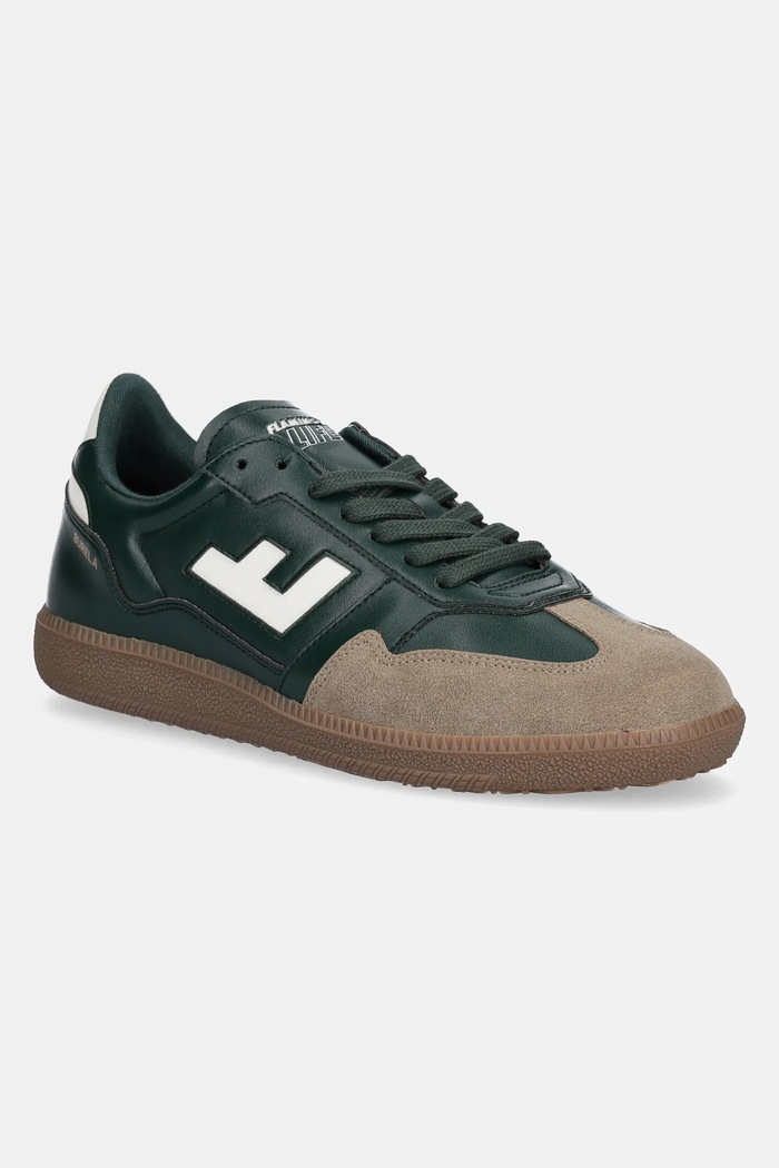 Sneakers Flamingos Burela Slim απομίμηση λείου δέρματος πράσινο BSMULSPR