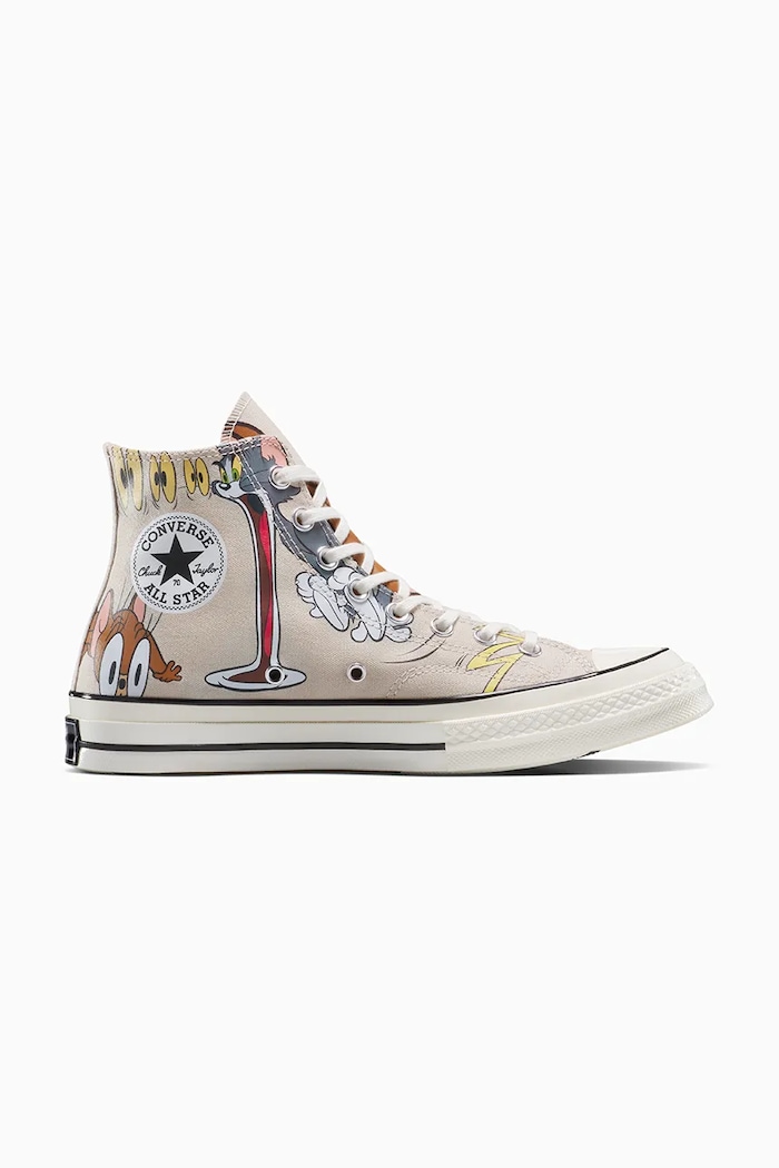 Kecky Converse Converse x Tom and Jerry Chuck 70 plochá šedá A15111C