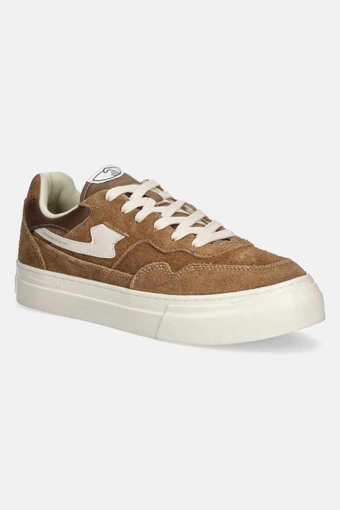 Σουέτ sneakers Stepney Workers Club PEARL S-STRIKE GEO-MERGED φλατ καφέ YA24200