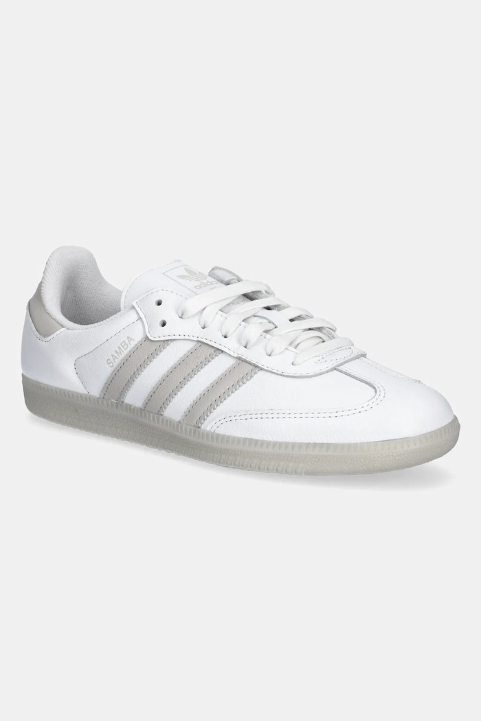 Kožené tenisky adidas Originals Samba OG plochá biela JI3206