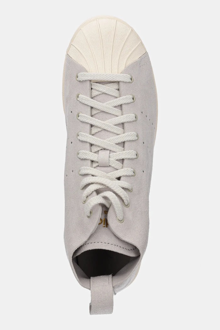 Велурени маратонки adidas Originals x Wales Bonner SupeRStar Hi сив JQ7633