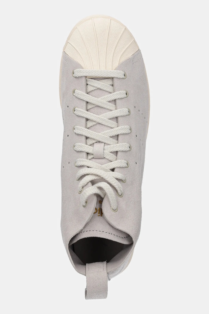 Велурени маратонки adidas Originals x Wales Bonner SupeRStar Hi сив JQ7633