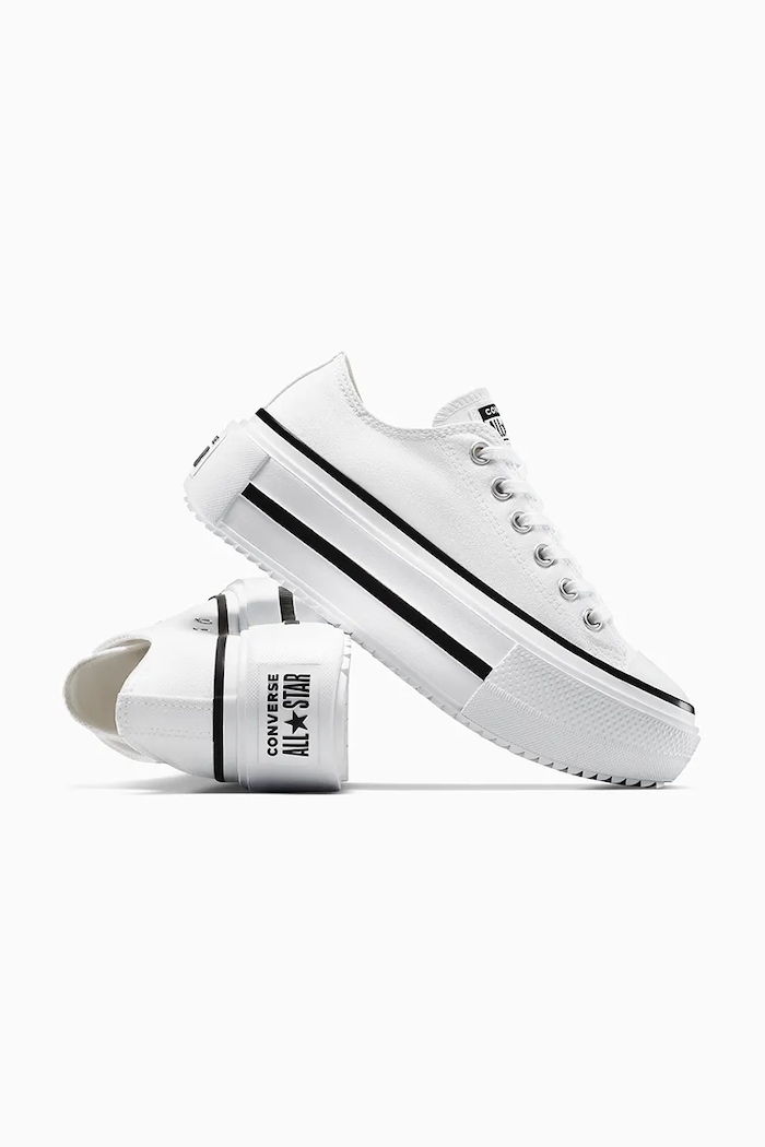 Ниски кецове Converse Chuck Taylor All Star Lift Double Stack бял A15491C