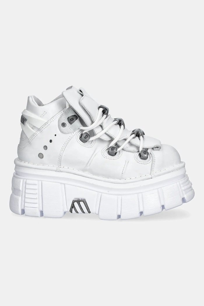 Δερμάτινα sneakers New Rock Napa Blanca, Tower Blanco E14 + Lateral M.106.S53 λευκό SS25