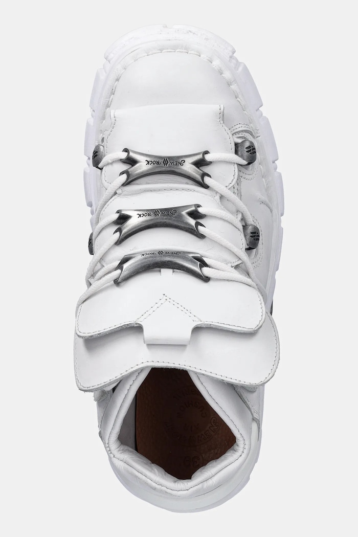 Δερμάτινα sneakers New Rock Napa Blanca, Tower Blanco E14 + Lateral λευκό M.106.S53