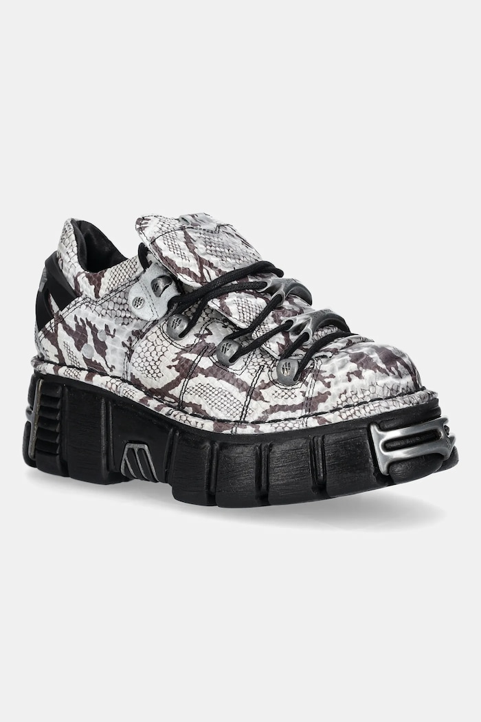 Δερμάτινα sneakers New Rock πλατφόρμα γκρί M.120N.C59