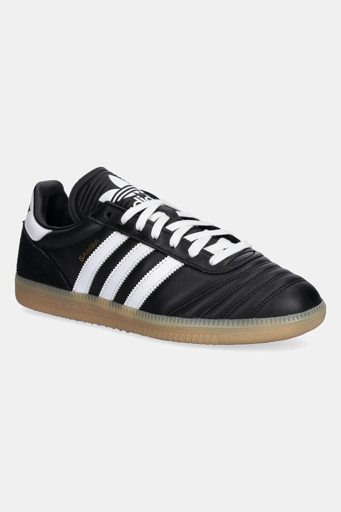 Δερμάτινα sneakers adidas Originals Samba JP φλατ μαύρο JQ9056
