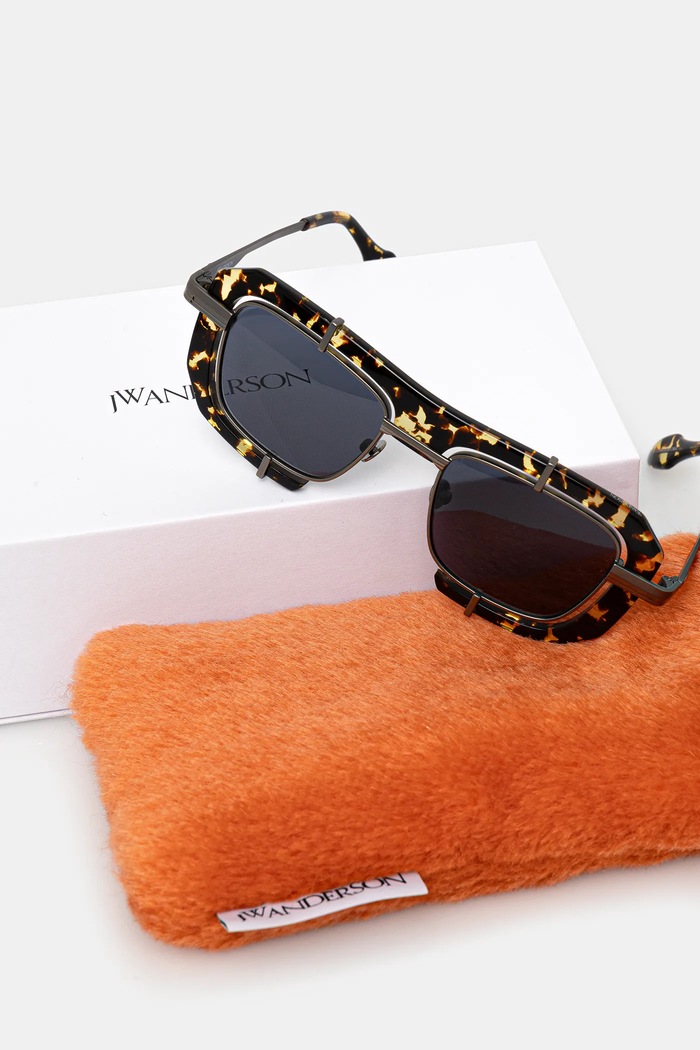 JW Anderson okulary przeciwsłoneczne Jwa03 Geometric EW0009.FA0426.093 brązowy