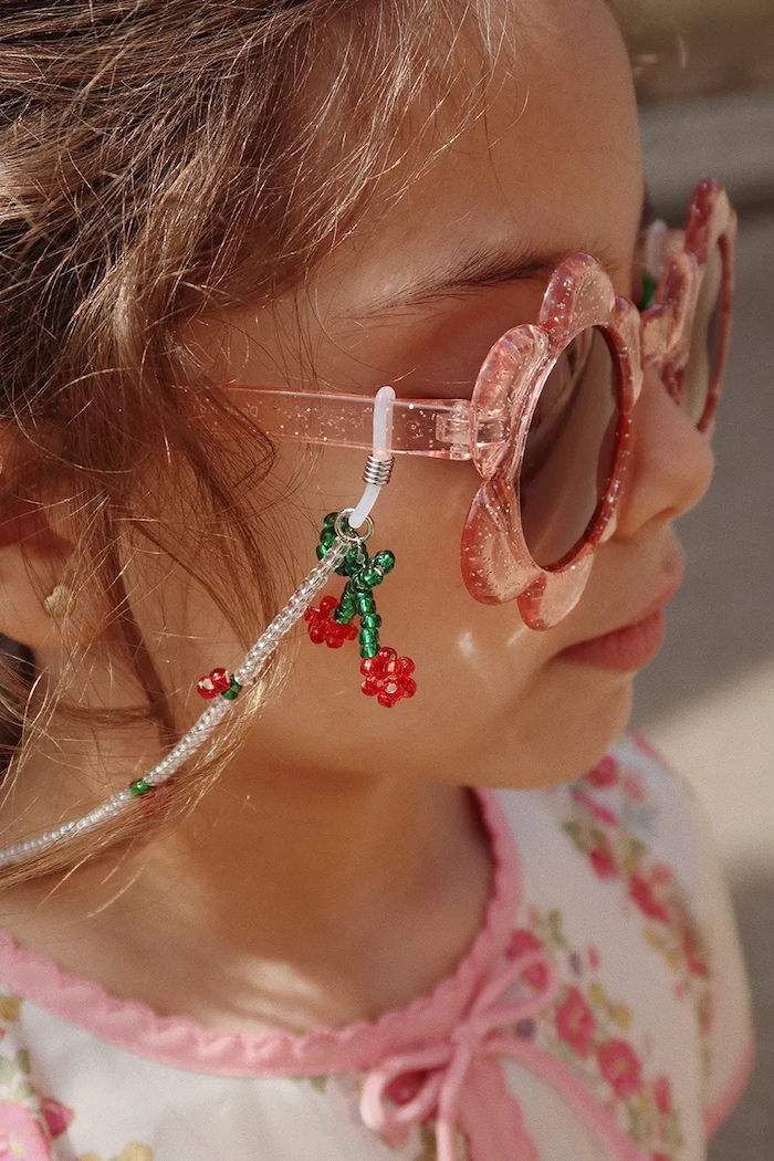 Konges Sløjd lanț de ochelari pentru copii SUNGLASSES BEAD CHAIN CHERRY multicolor KS102829
