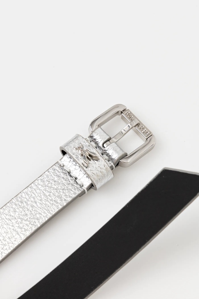 Δερμάτινη ζώνη Patrizia Pepe 8W0047.L138 ασημί SS25