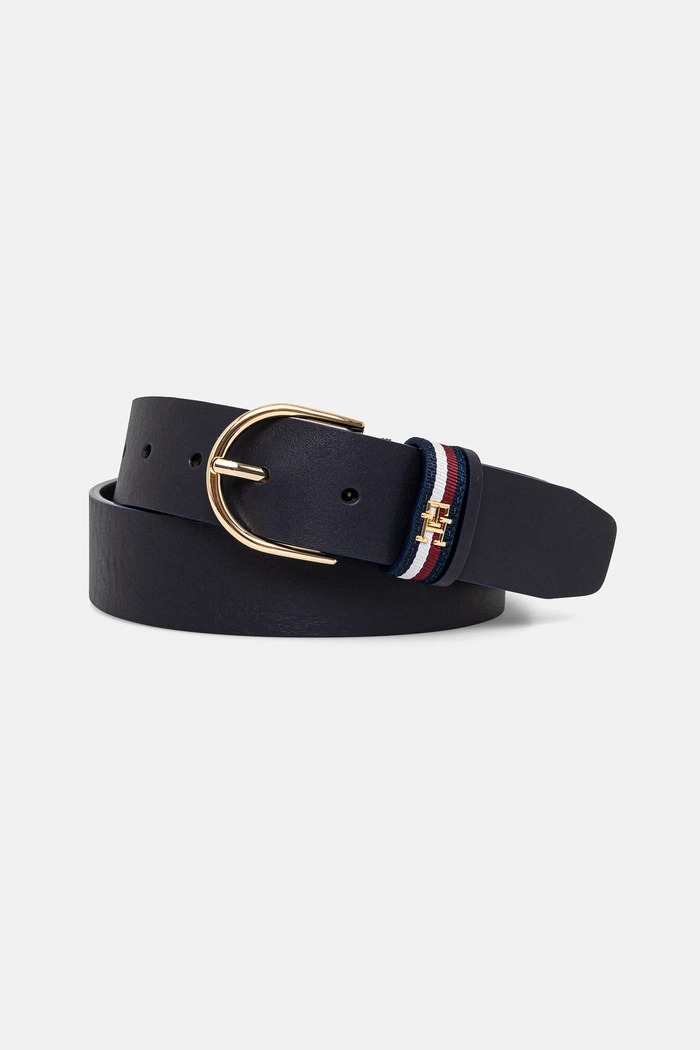 Kožni remen Tommy Hilfiger mornarsko plava AW0AW16835