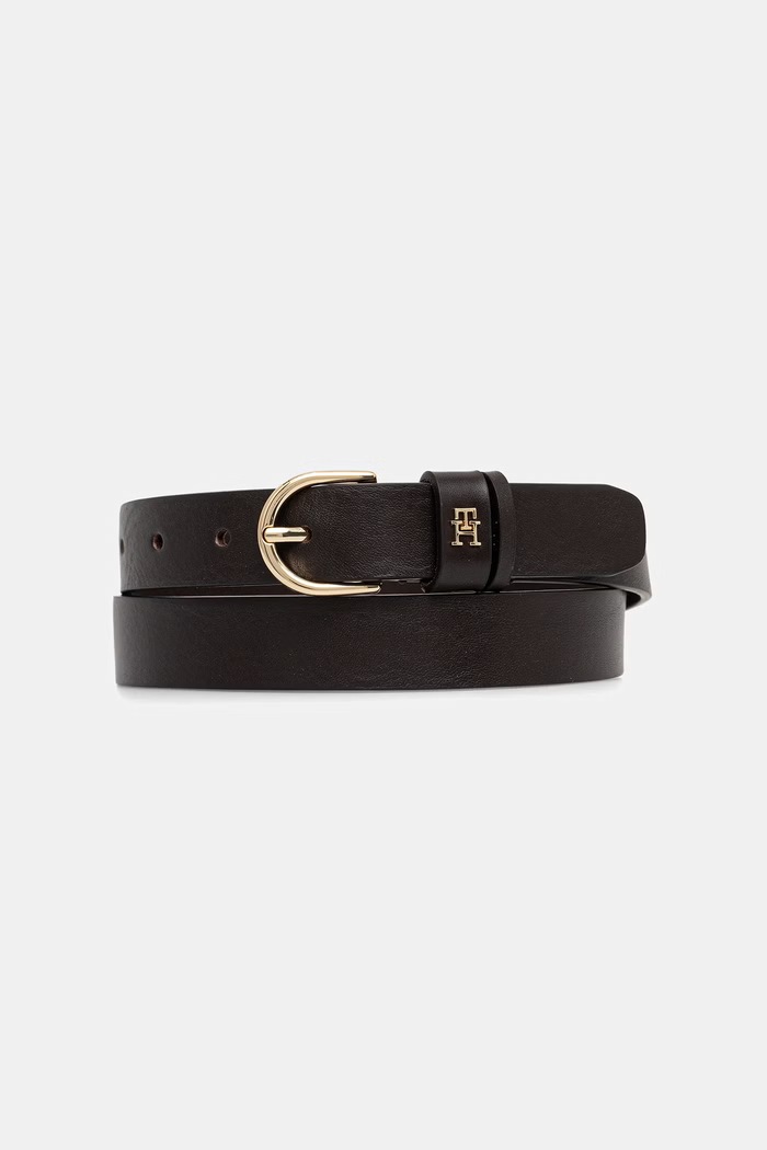 Tommy Hilfiger curea pentru femei de piele maro AW0AW16836