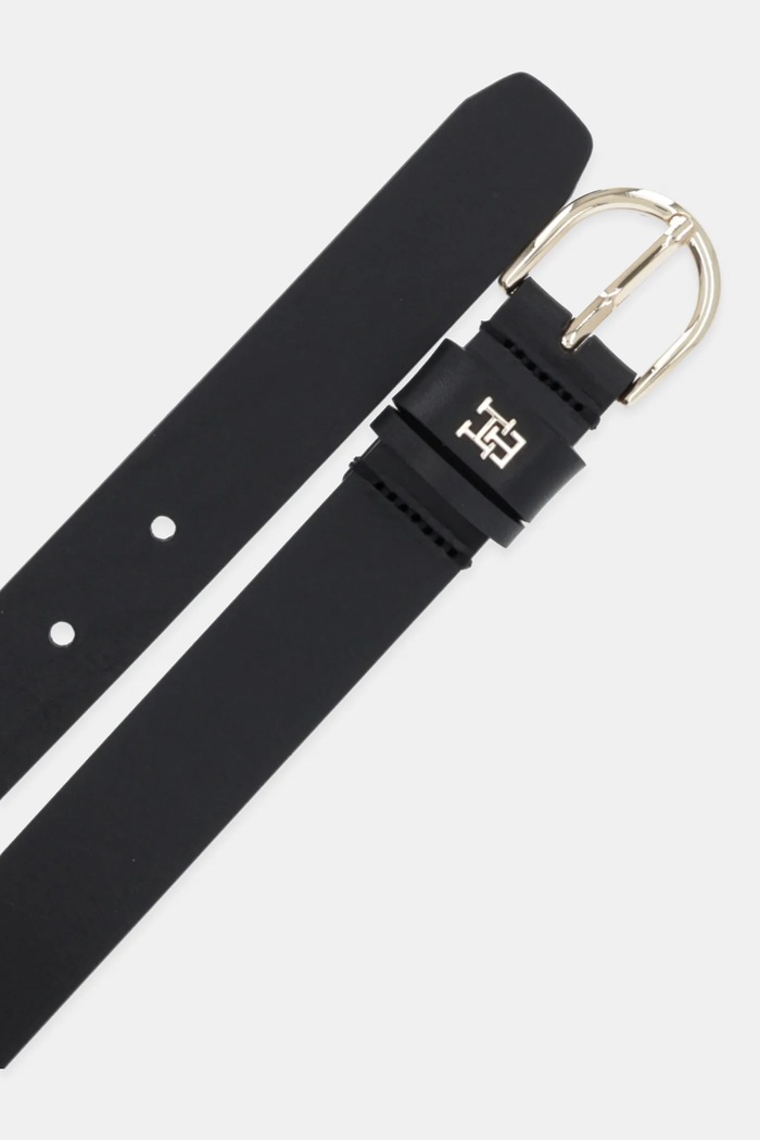 Tommy Hilfiger Opasok dámsky kožený AW0AW16836 čierna SS26