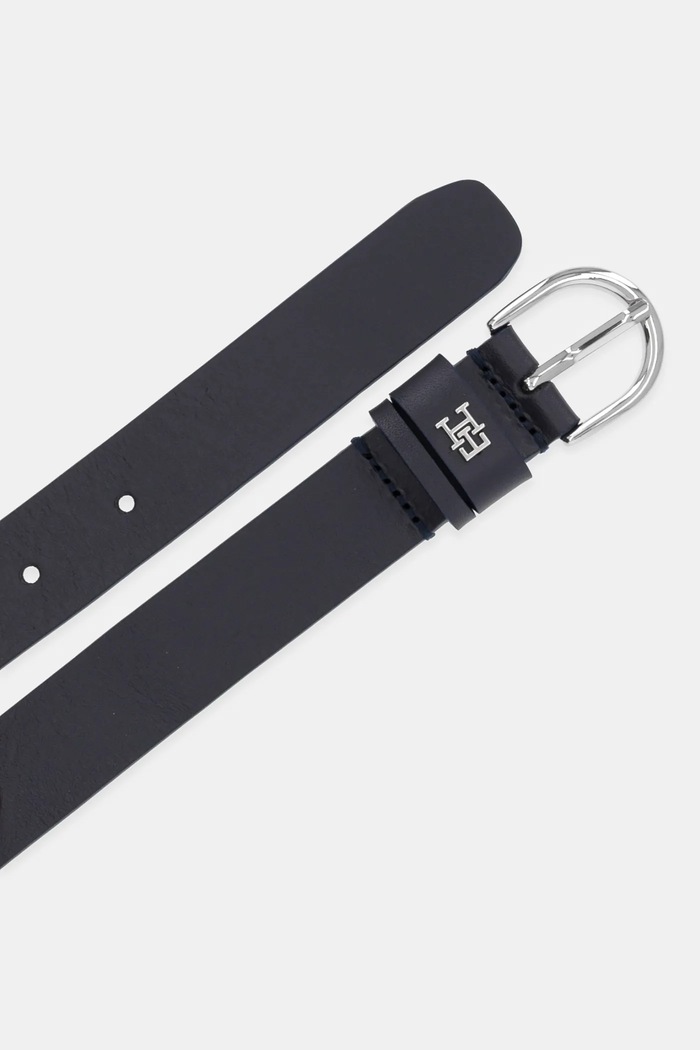 Tommy Hilfiger pasek damski skórzany AW0AW17279 granatowy SS26