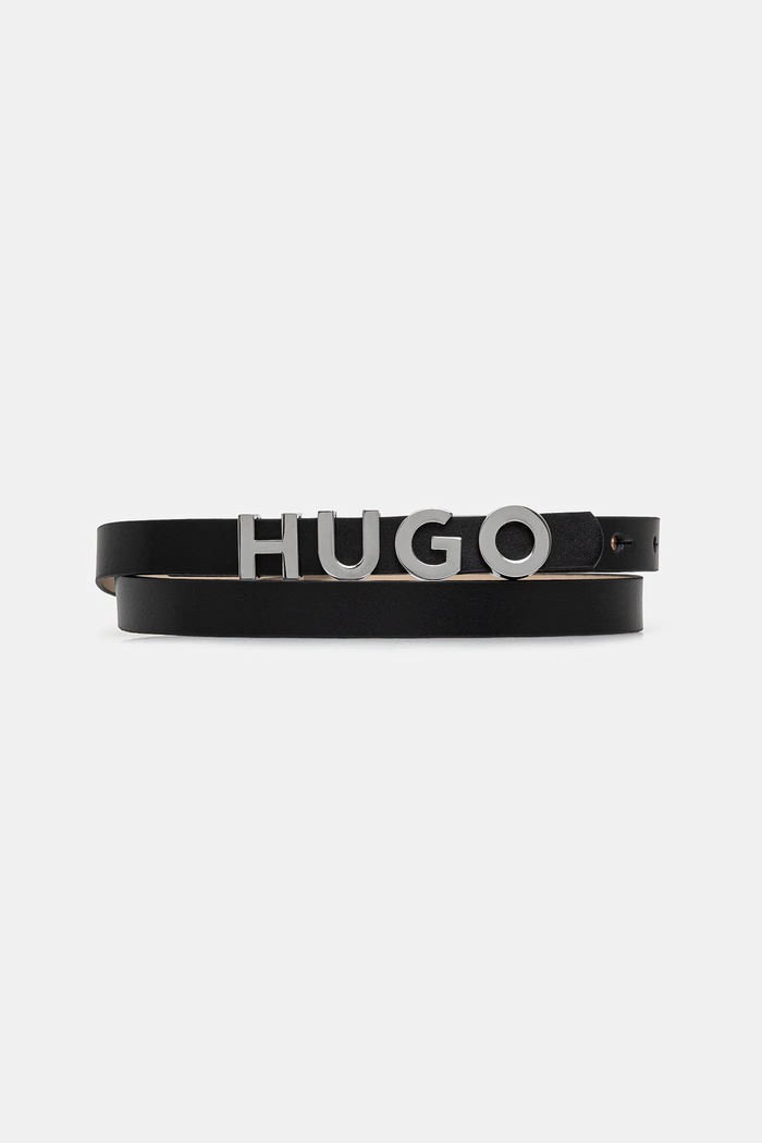 Δερμάτινη ζώνη HUGO San Jared-C μαύρο 50536876