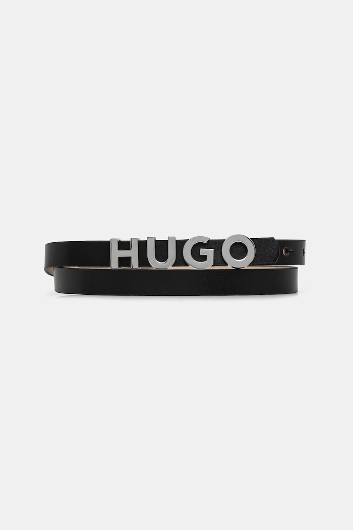 Δερμάτινη ζώνη HUGO San Jared-C μαύρο 50536876