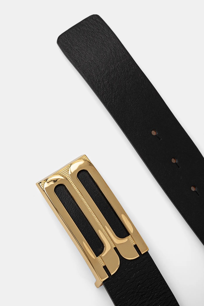 Victoria Beckham pasek skórzany 1324ABL005770A czarny SS25