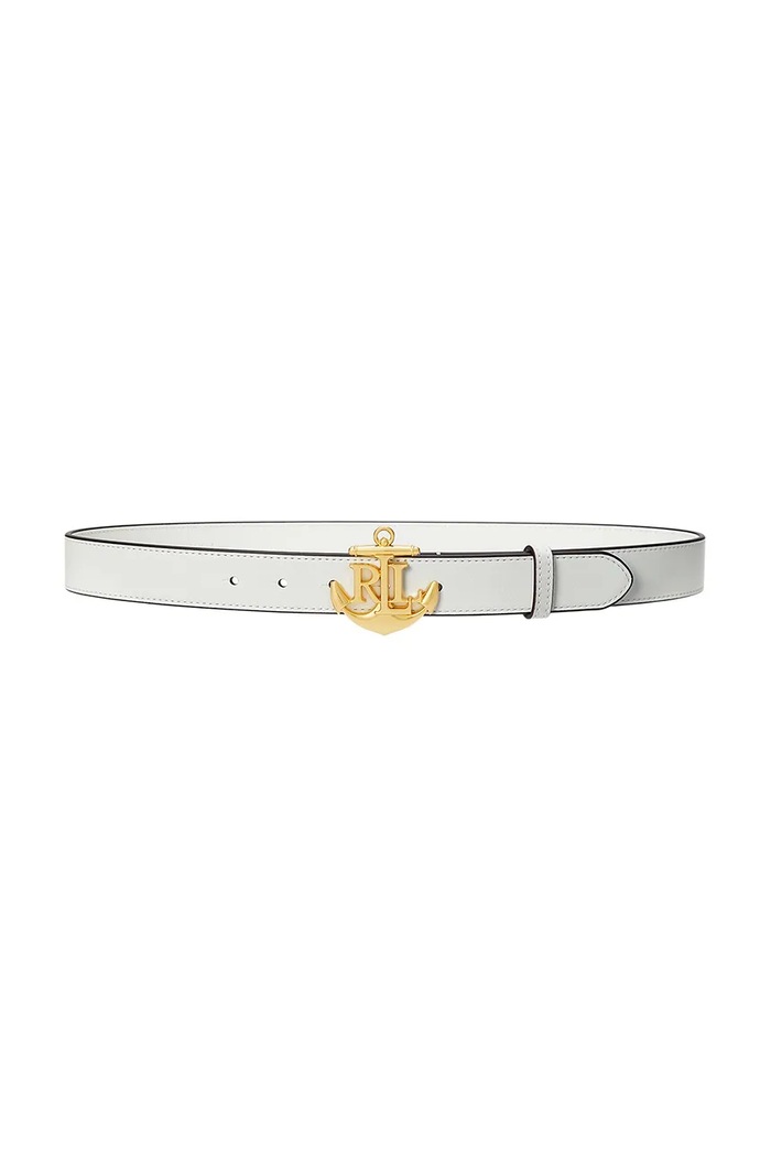 Lauren Ralph Lauren pasek skórzany biały 412957004