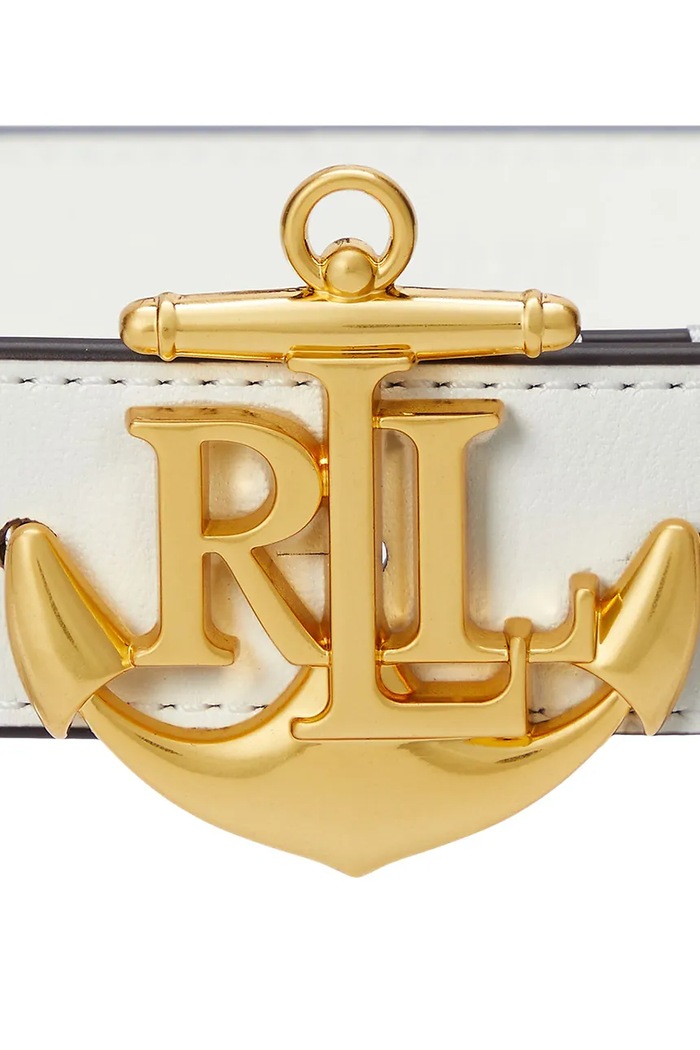 Lauren Ralph Lauren pasek skórzany 412957004 biały SS25
