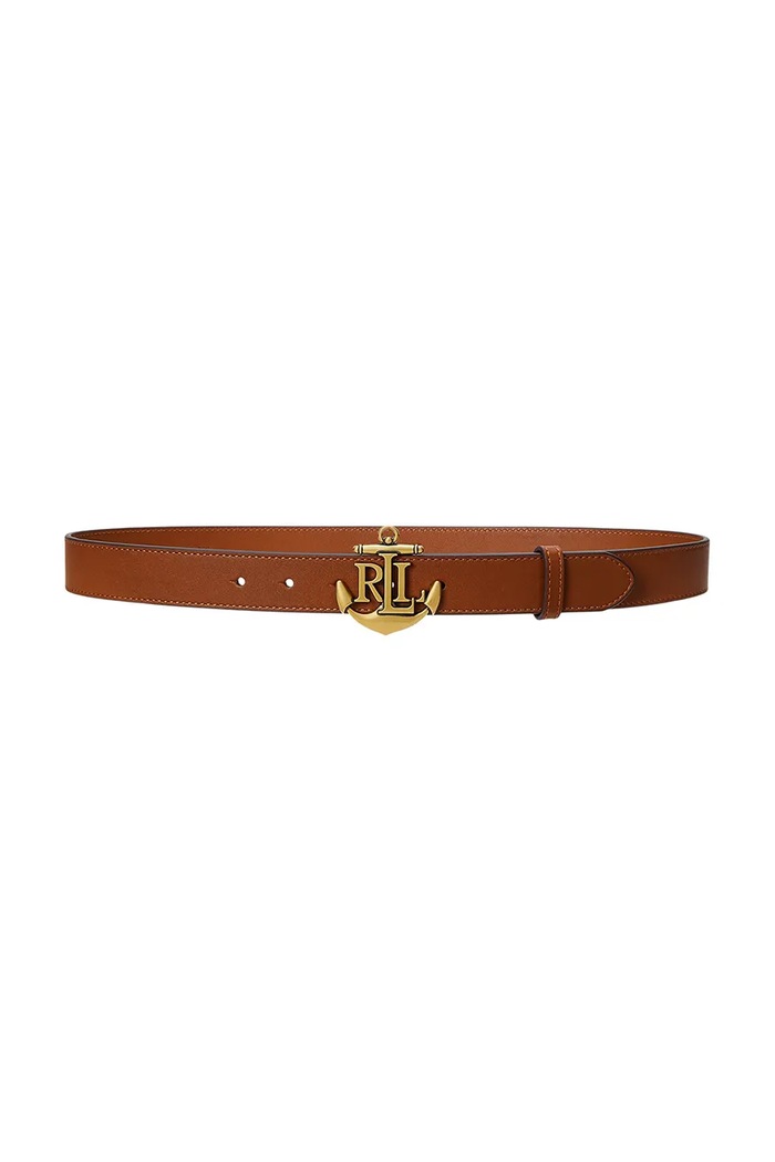 Kožený pásek Lauren Ralph Lauren hnědá 412957004