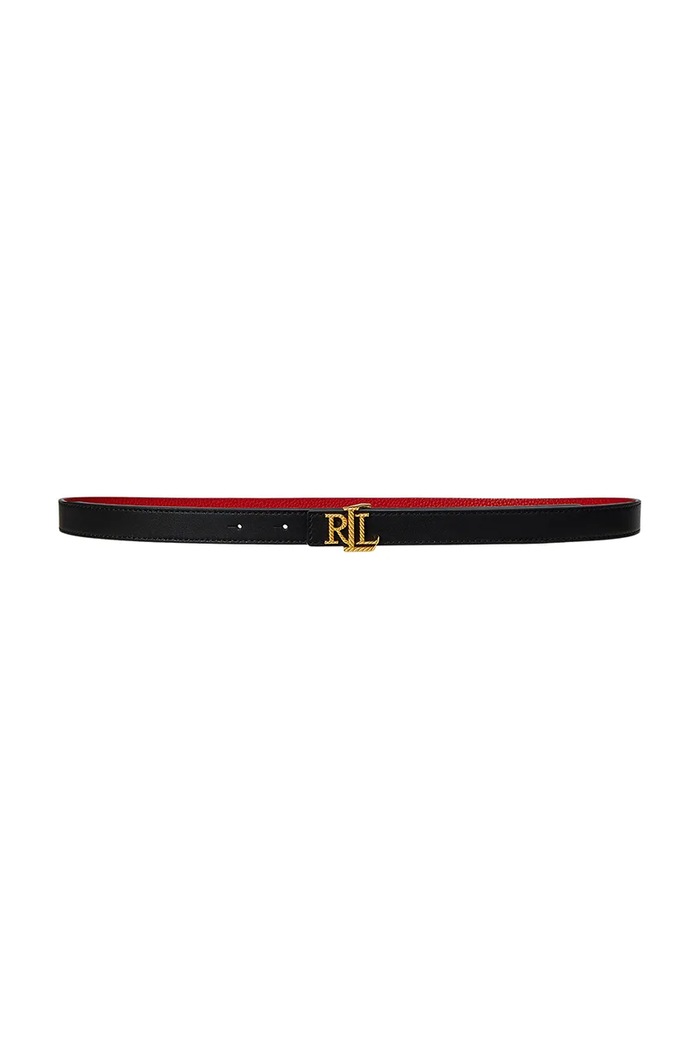 Kožený pásek Lauren Ralph Lauren černá 412959135