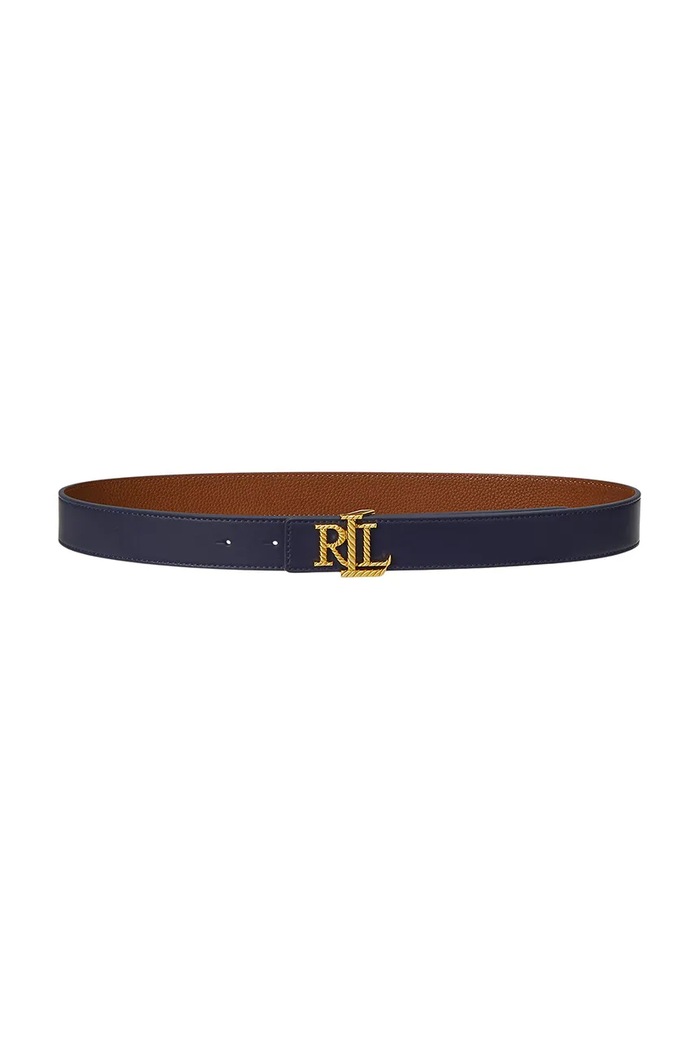 Lauren Ralph Lauren pasek skórzany niebieski 412959137