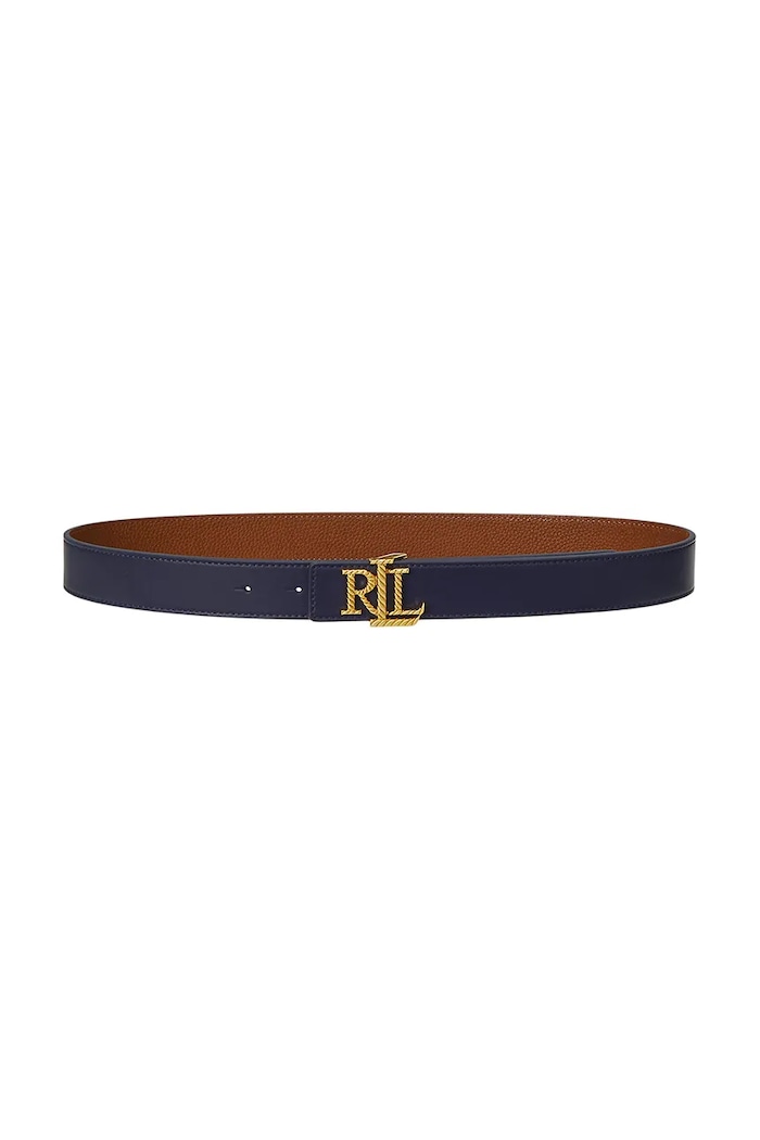 Lauren Ralph Lauren pasek skórzany niebieski 412959137