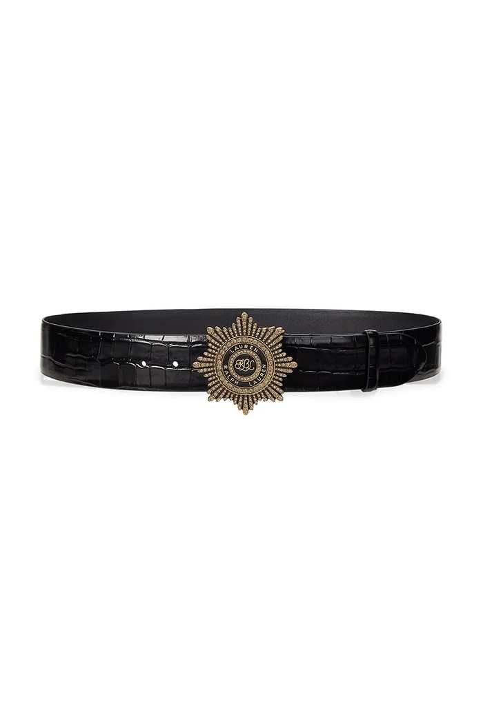 Kožený pásek Lauren Ralph Lauren černá 412959735