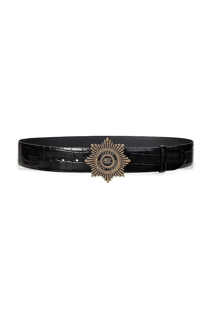 Kožený pásek Lauren Ralph Lauren černá 412959735