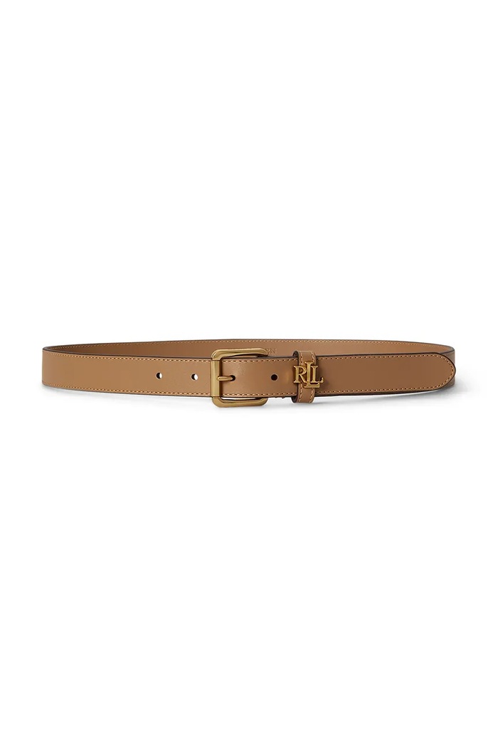 Lauren Ralph Lauren Pasek damski skórzany brązowy 412968763