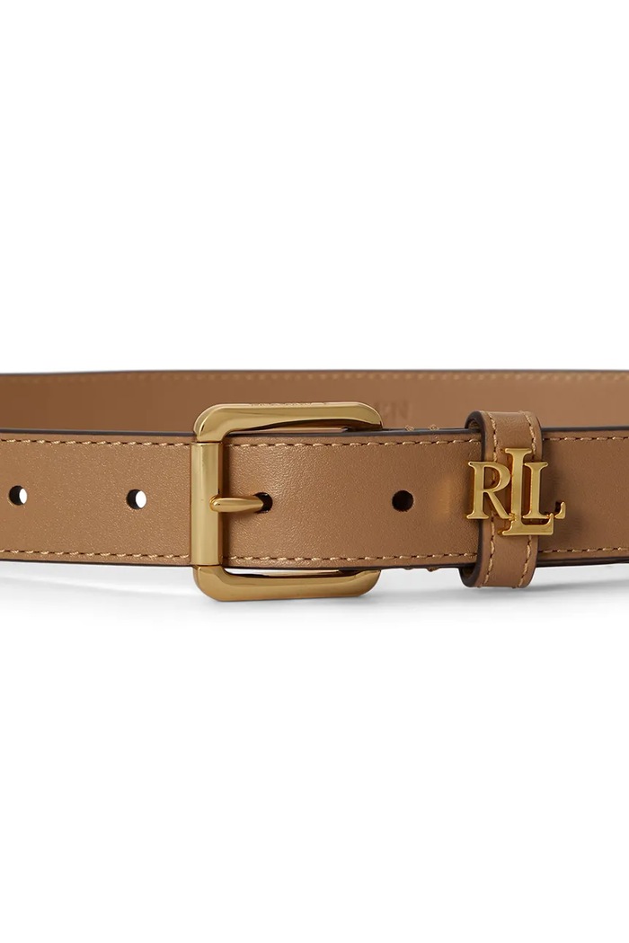 Lauren Ralph Lauren Pasek damski skórzany 412968763 brązowy SS26