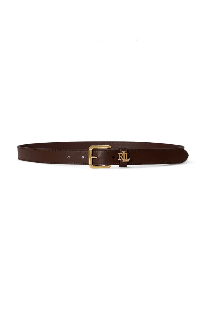 Lauren Ralph Lauren pasek damski skórzany brązowy 412968763