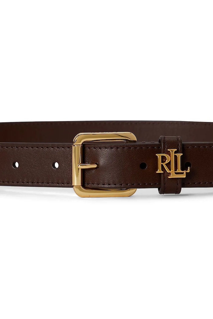 Lauren Ralph Lauren pasek damski skórzany 412968763 brązowy SS26