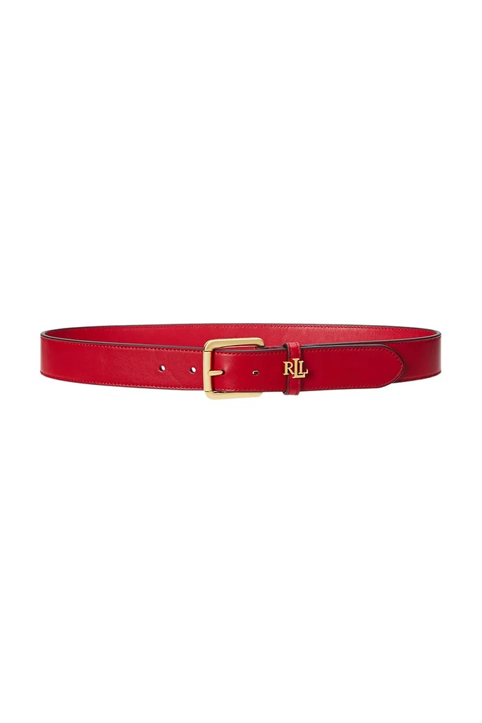 Lauren Ralph Lauren ζώνη γυναικεία δερμάτινη κόκκινο 412968765