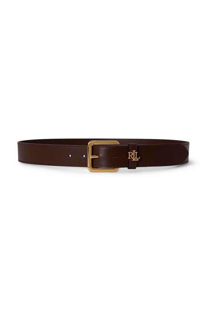 Lauren Ralph Lauren pasek damski skórzany brązowy 412968765