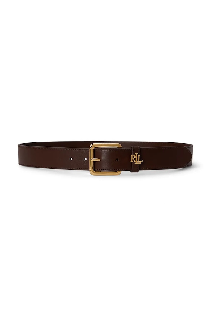 Lauren Ralph Lauren pasek damski skórzany brązowy 412968765