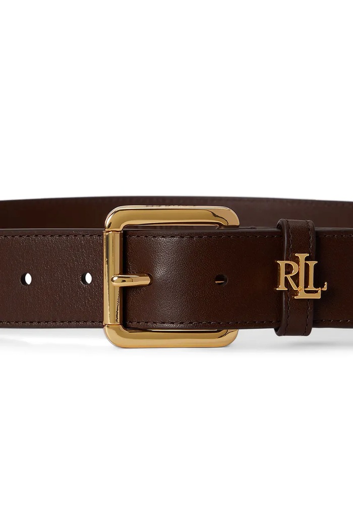 Lauren Ralph Lauren pasek damski skórzany 412968765 brązowy SS26